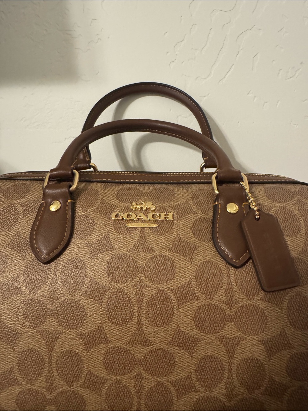 Coach Brown Signature Rowan Satchel Bag with Matching Wallet - Picture 10 of 12